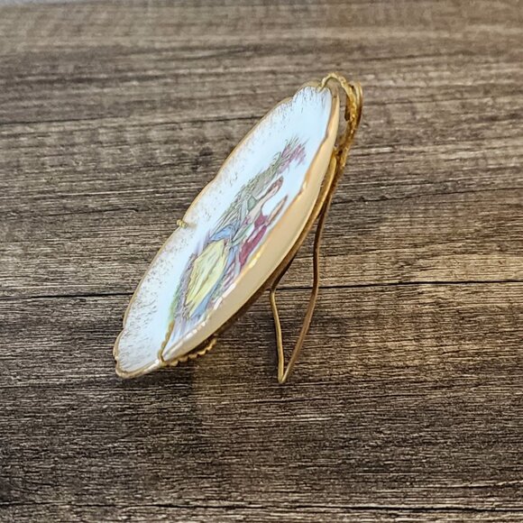 Vintage Miniature Limoges France Souvenir Porcelain Plate with Stand - Picture 4 of 9